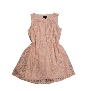 Connected apparel baby pink lace lined swing tank dress womens 16w xl softgirl